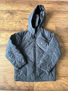 Kids Hooded Puffer Jacket - Charcoal